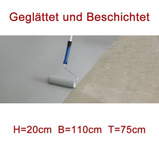 Aufpreis für Ausführung geglättet und mit Betonfarbe beschichtet -  H=20cm B=110cm T=75cm