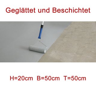 Aufpreis für Ausführung geglättet und mit Betonfarbe beschichtet -  H=20cm B=50cm T=50cm