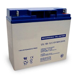 Blei-Akku 12 Volt, 18Ah mit M5 Gewinde, AGM GEL Technologie